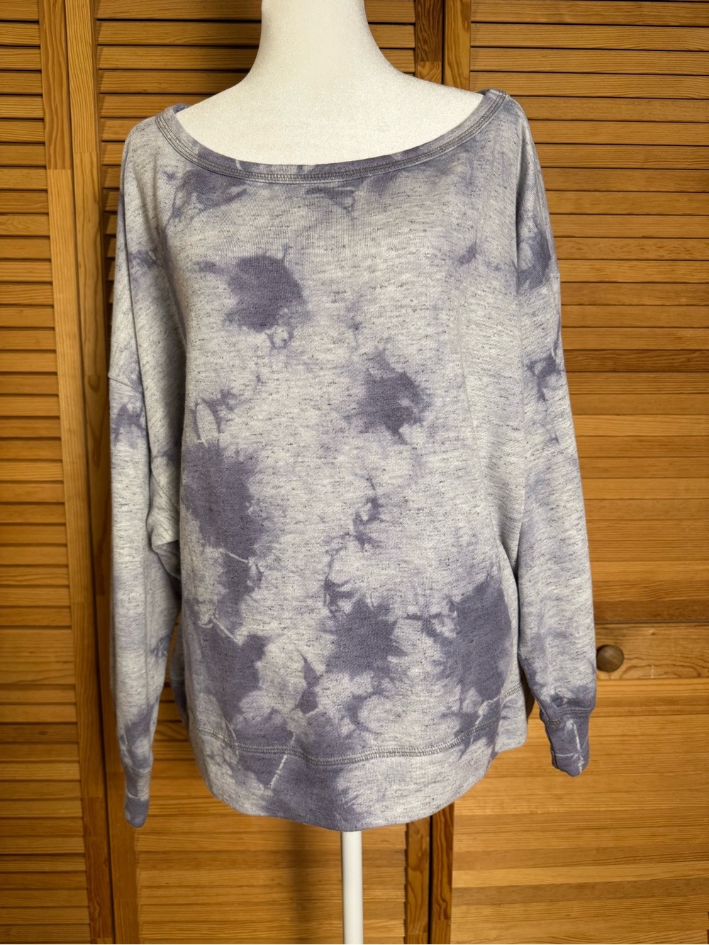 FP Movement by Free People Tie-Dye Slouchy Wide-Neck Sweatshirt S M Cozy Casual